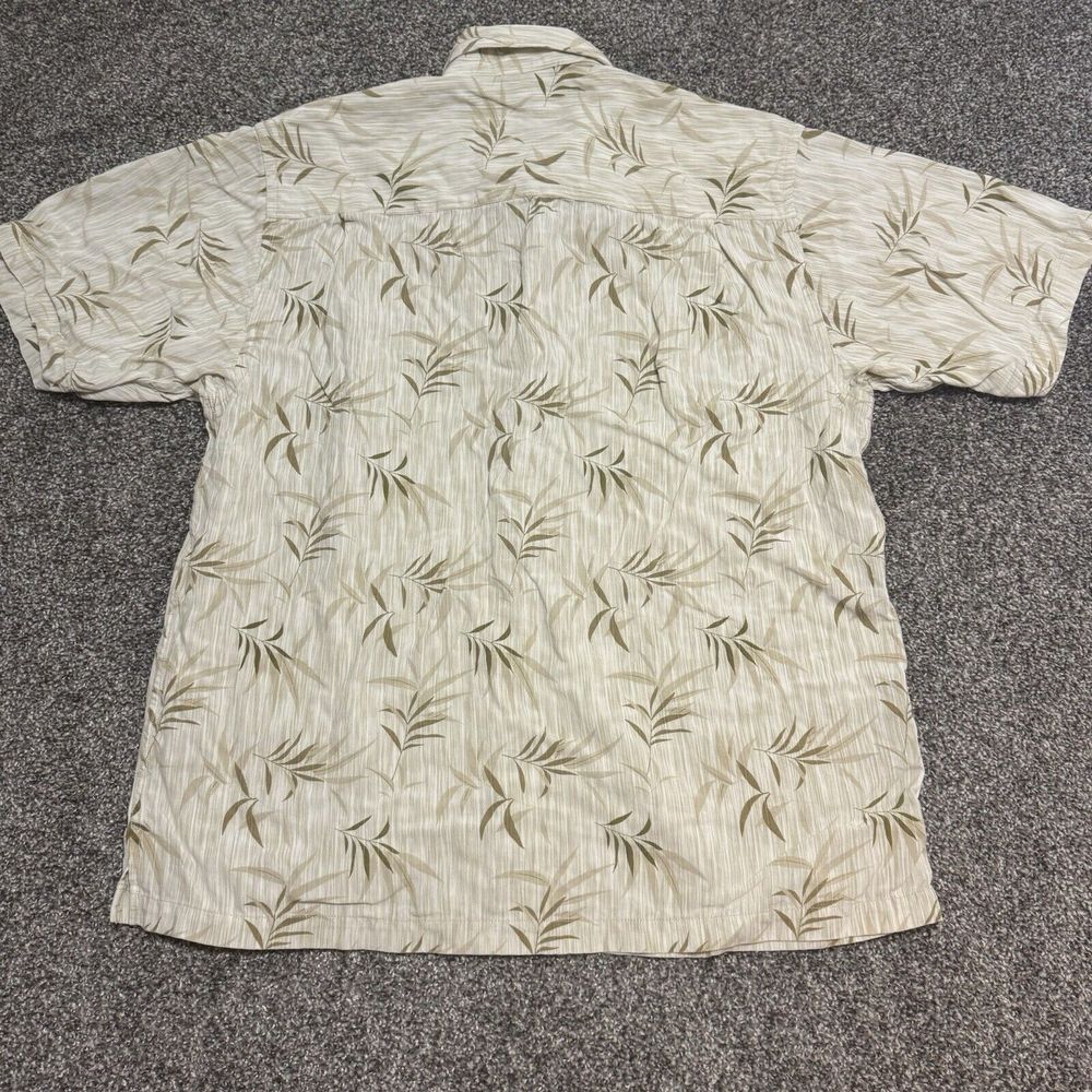 Tommy Bahama Men's L Tencell Beige Floral Short Sleeve Hawaiian Buttons Shirt - Picture 2 of 5